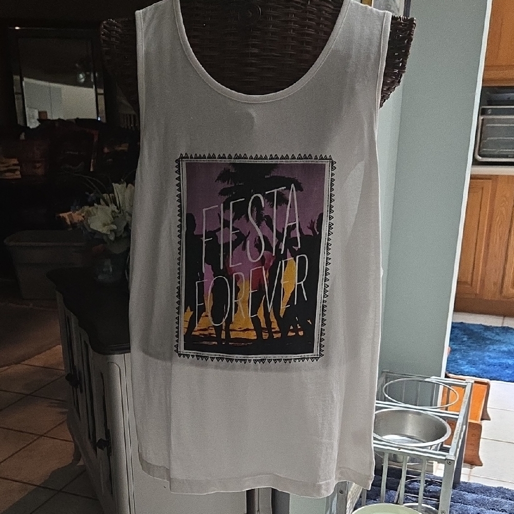 Route 66 White Graphic Tank Top